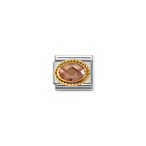 COMPOSABLE CLASSIC LINK 030602/024 CHAMPAGNE FACETED CZ WITH TWIST IN 18K GOLD