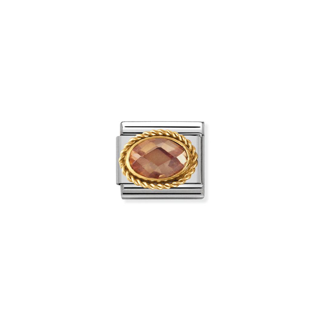 COMPOSABLE CLASSIC LINK 030602/024 CHAMPAGNE FACETED CZ WITH TWIST IN 18K GOLD