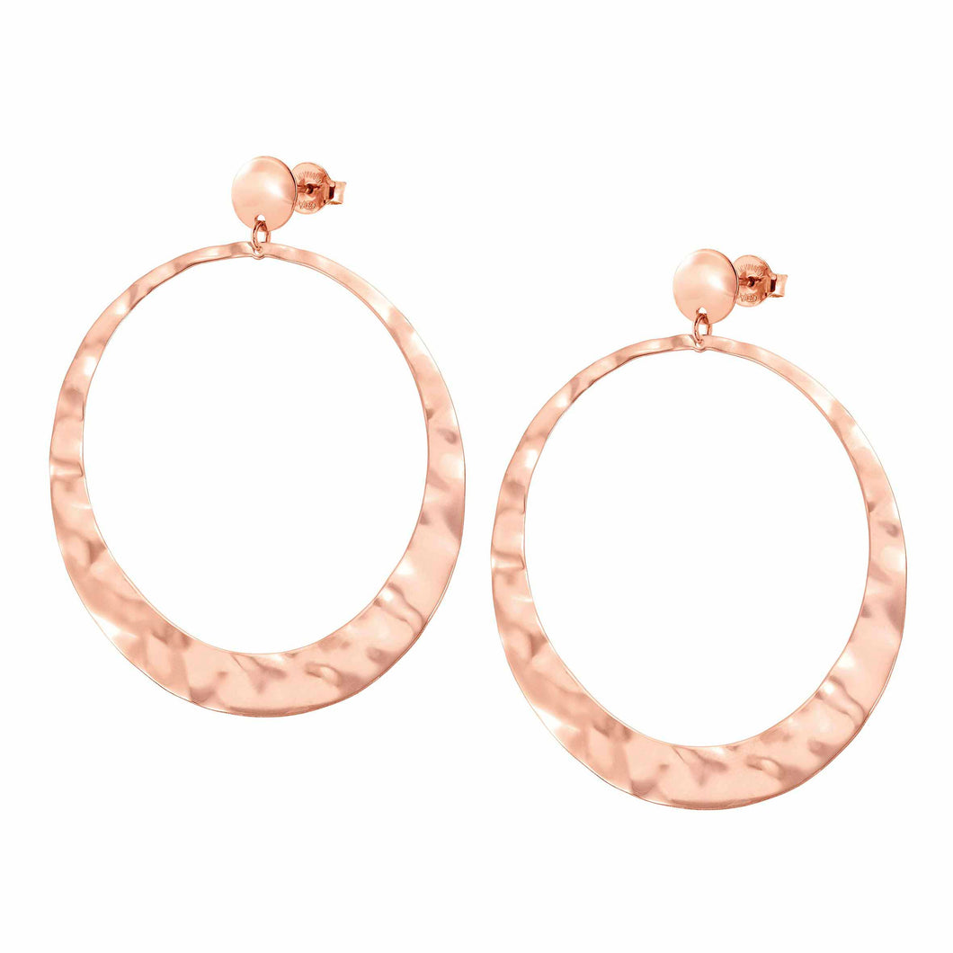 LUNA EARRINGS 140450/011 ROSE GOLD LARGE PENDANTS