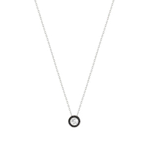 AUREA NECKLACE 145703/011 SILVER, BLACK & WHITE CZ