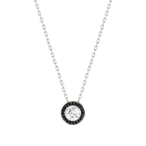 AUREA NECKLACE 145703/011 SILVER, BLACK & WHITE CZ
