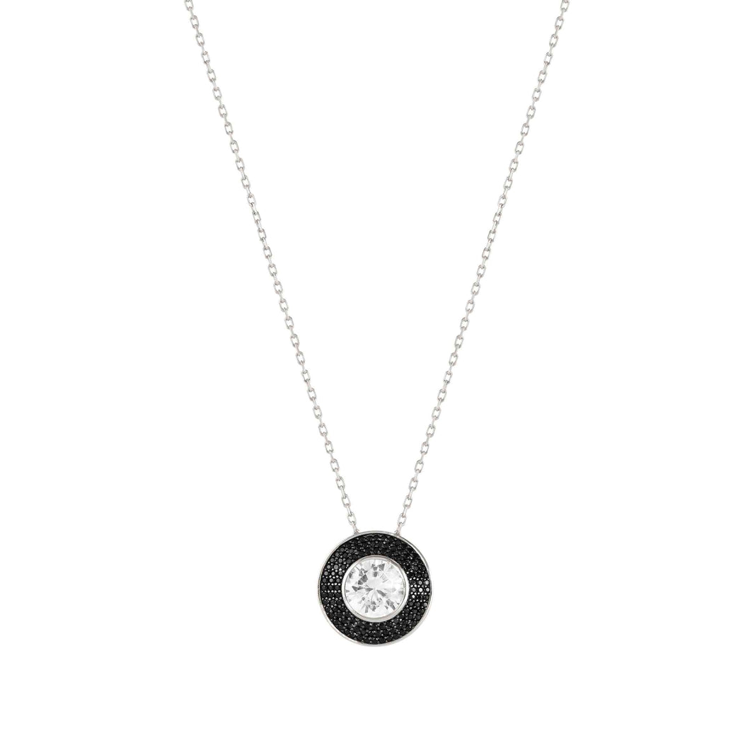 AUREA NECKLACE 145704/011 SILVER, BLACK & WHITE CZ