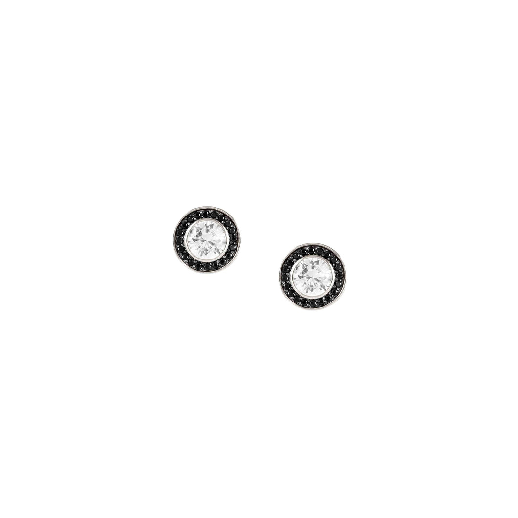 AUREA EARRING STUDS 145705/011 SILVER BLACK CZ