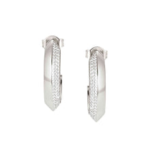Load image into Gallery viewer, AUREA EARRING HOOPS 145706/010 SILVER &amp; WHITE CZ
