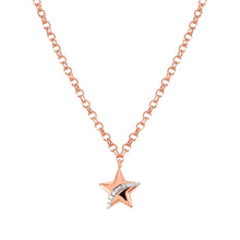 Load image into Gallery viewer, SWEETROCK ROMANCE NECKLACE 148022/033 22K ROSE GOLD CHAIN, STAR &amp; CZ

