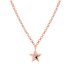 SWEETROCK ROMANCE NECKLACE 148022/033 22K ROSE GOLD CHAIN, STAR & CZ
