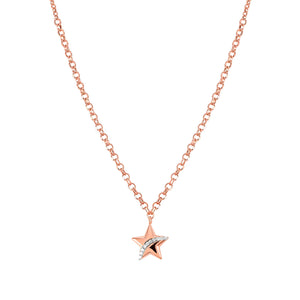 SWEETROCK ROMANCE NECKLACE 148022/033 22K ROSE GOLD CHAIN, STAR & CZ