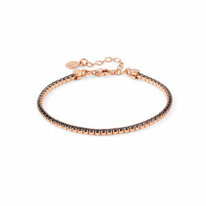 CHIC & CHARM BLACK CZ BRACELET 148601/011 WITH ROSE GOLD FINISH