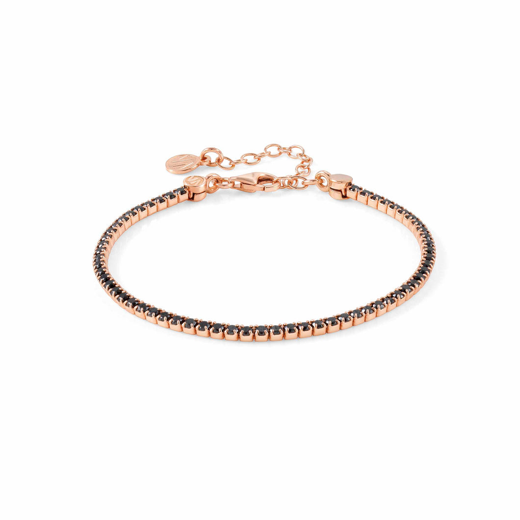 CHIC & CHARM BLACK CZ BRACELET 148601/011 WITH ROSE GOLD FINISH