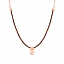 Load image into Gallery viewer, CHIC &amp; CHARM BLACK CZ NECKLACE 148602/002 WITH ROSE GOLD HEART
