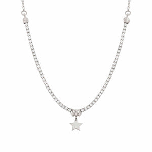 CHIC & CHARM WHITE CZ NECKLACE 148602/015 STAR PENDANT