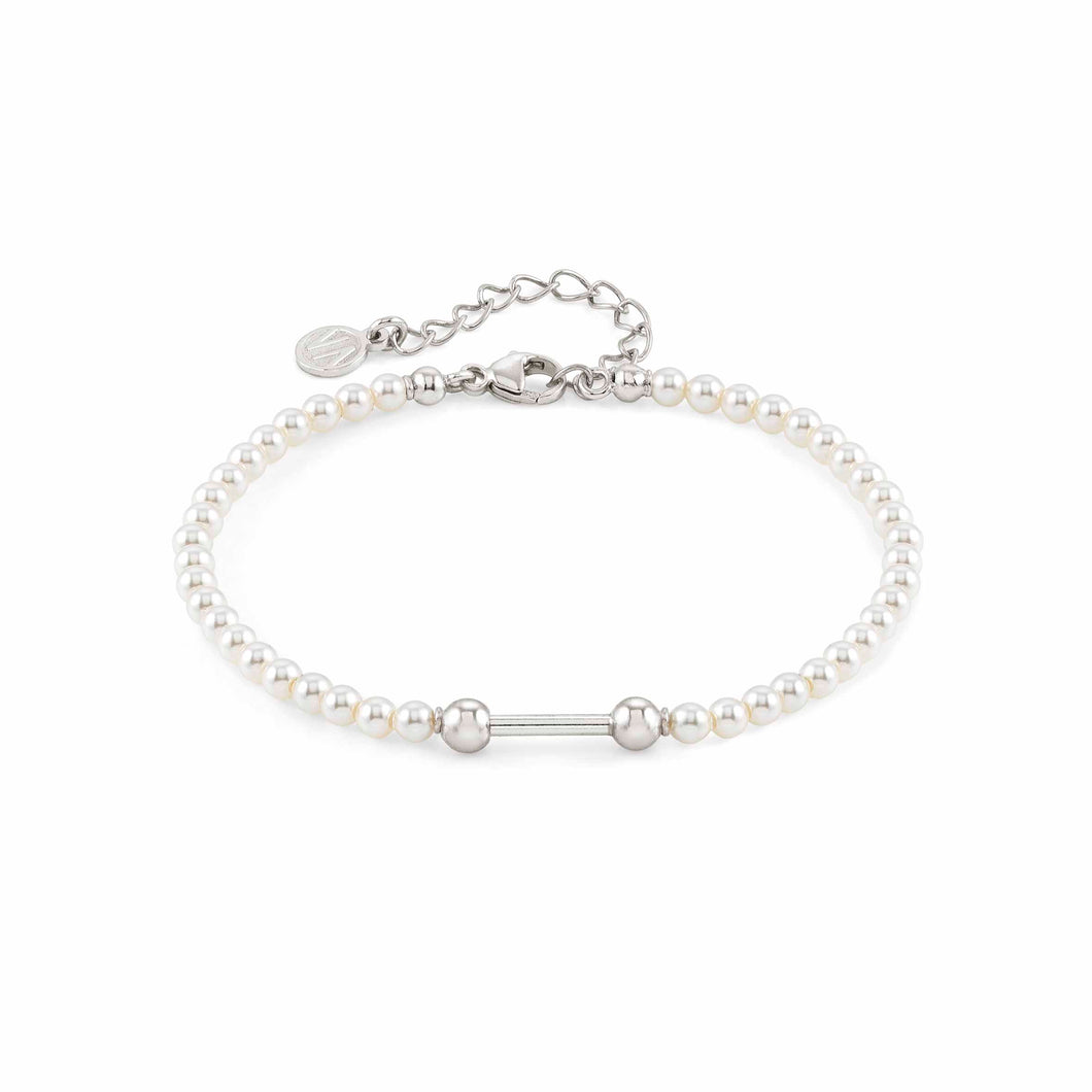 SEIMIA CRYSTAL PEARL BRACELET 148800/028 WITH SILVER FINISH
