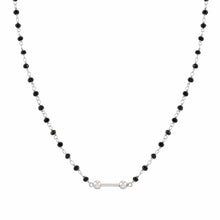 Load image into Gallery viewer, SEIMIA BLACK AGATE NECKLACE 148803/051 WITH SILVER FINISH
