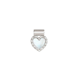 SEIMIA PENDANT 148826/013 HEART IN WHITE MOTHER OF PEARL WTIH CZ