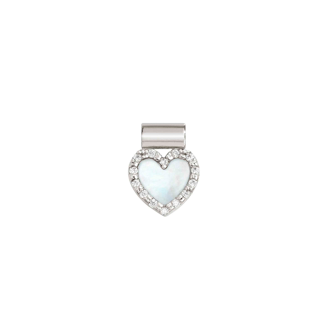SEIMIA PENDANT 148826/013 HEART IN WHITE MOTHER OF PEARL WTIH CZ