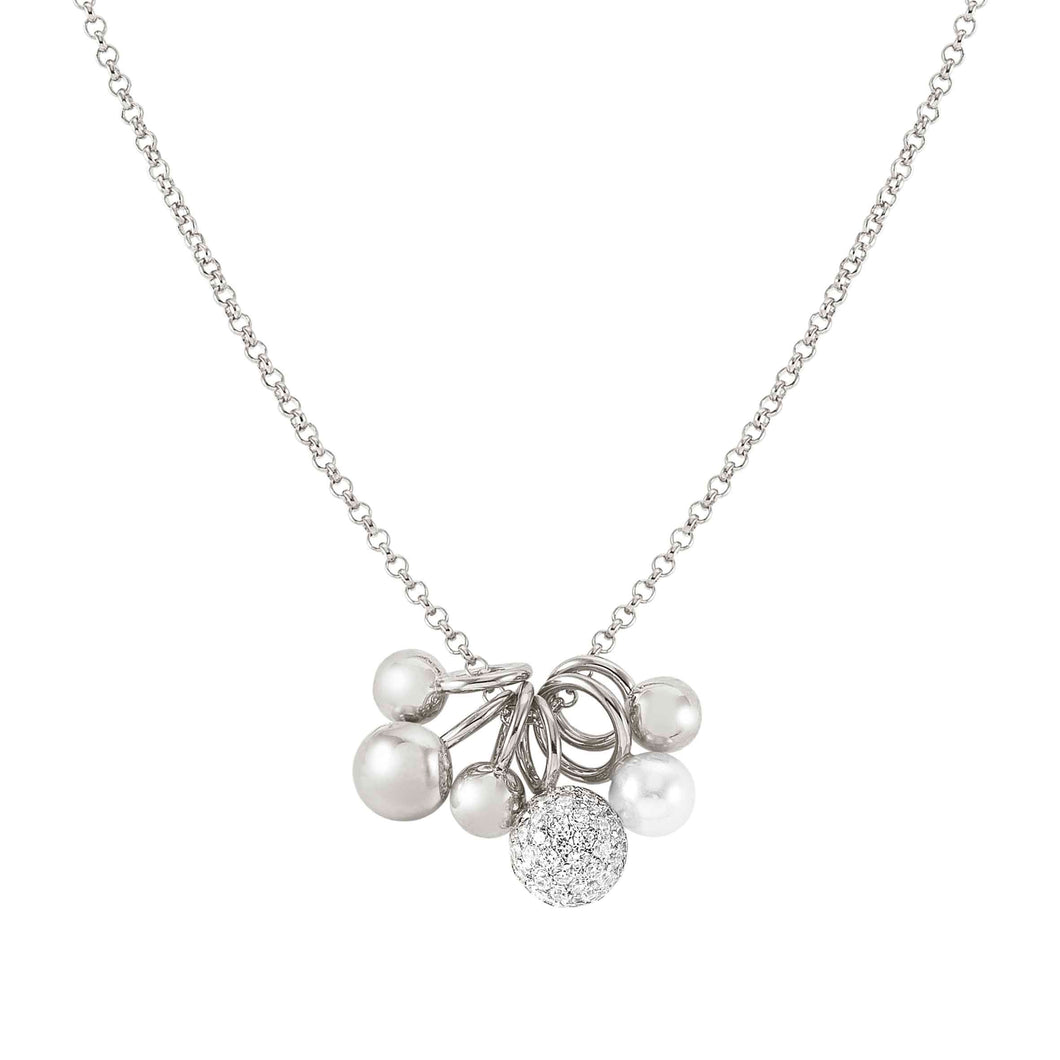 SOUL NECKLACE 149006/010 SILVER WITH CZ & PEARL