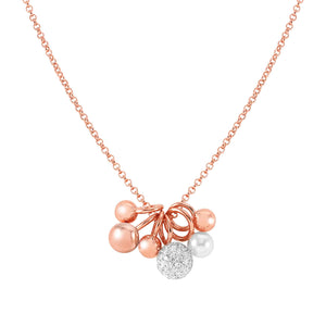 SOUL NECKLACE 149006/011 ROSE GOLD WITH CZ & PEARL