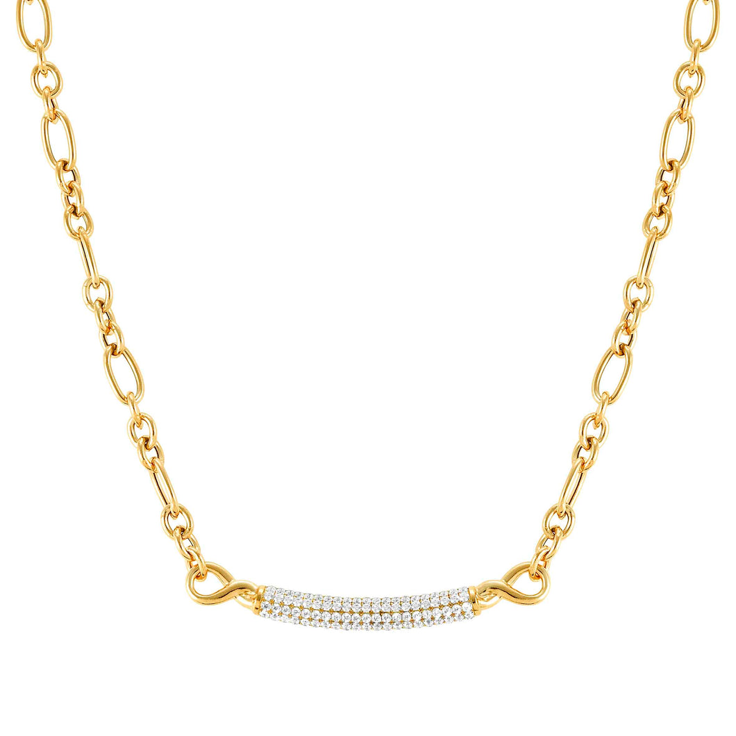 ENDLESS NECKLACE 149105/012 GOLD CHAIN WITH CZ