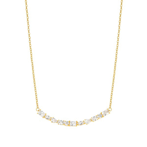 COLOUR WAVE NECKLACE 149802/014 GOLD WHITE CZ
