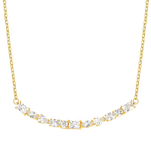 COLOUR WAVE NECKLACE 149802/014 GOLD WHITE CZ