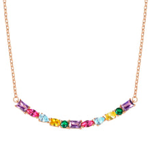 Load image into Gallery viewer, COLOUR WAVE NECKLACE 149802/026 ROSE GOLD RAINBOW CZ
