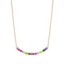 Load image into Gallery viewer, COLOUR WAVE NECKLACE 149802/026 ROSE GOLD RAINBOW CZ
