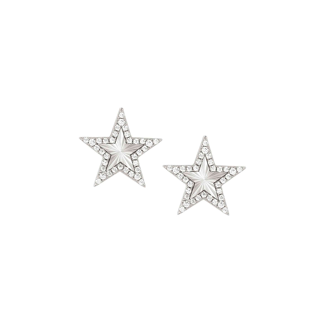 TRUEJOY STAR EARRINGS 240104/007 SILVER STUDS