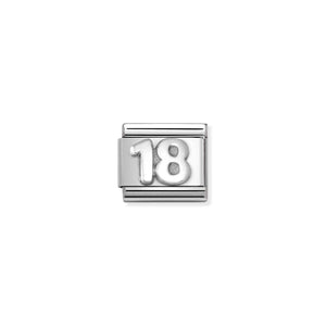 COMPOSABLE CLASSIC LINK 330101/56 NUMBER 18 IN 925 SILVER