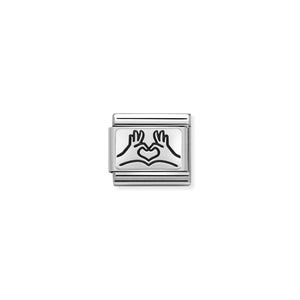 COMPOSABLE CLASSIC LINK 330109/58 HANDS TO HEART IN SILVER