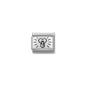 COMPOSABLE CLASSIC LINK 330109/60 LOVE WITH LIGHT BULB IN SILVER