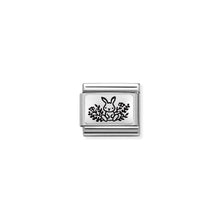 Load image into Gallery viewer, COMPOSABLE CLASSIC LINK 330111/20 BUNNY WITH FLOWERS IN 925 SILVER
