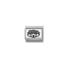 Load image into Gallery viewer, COMPOSABLE CLASSIC LINK 330111/24 DOG WITH FLOWERS IN 925 SILVER
