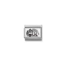 Load image into Gallery viewer, COMPOSABLE CLASSIC LINK 330111/25 CARAVAN WITH FLOWERS IN 925 SILVER
