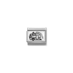 COMPOSABLE CLASSIC LINK 330111/25 CARAVAN WITH FLOWERS IN 925 SILVER