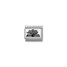 Load image into Gallery viewer, COMPOSABLE CLASSIC LINK 330111/27 BOOK WITH FLOWERS IN 925 SILVER
