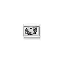 Load image into Gallery viewer, COMPOSABLE CLASSIC LINK 330111/28 HEART WITH FLOWERS IN 925 SILVER
