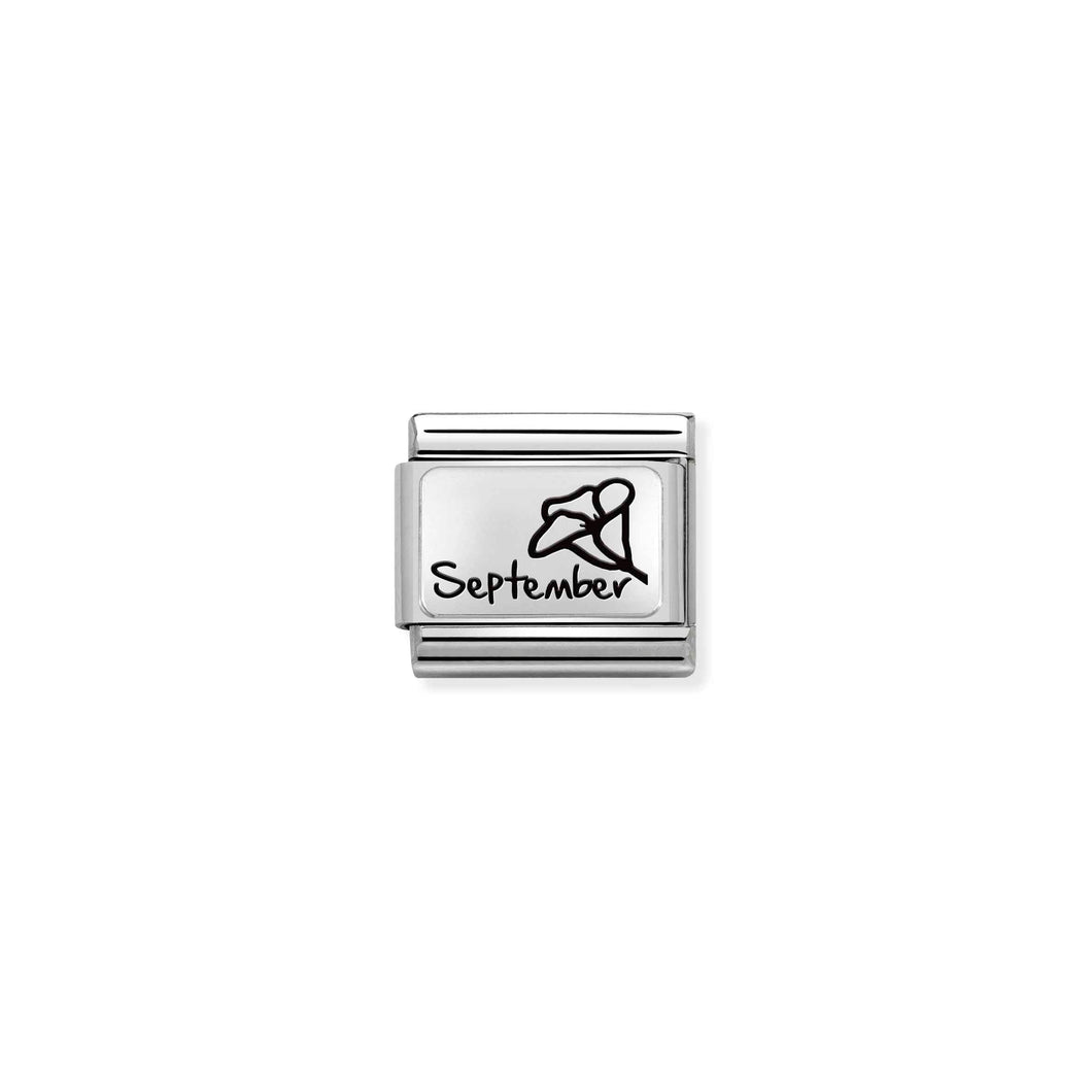 COMPOSABLE CLASSIC LINK 330112/21 SEPTEMBER FLOWER IN 925 SILVER
