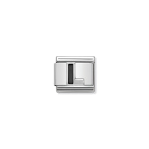 COMPOSABLE CLASSIC LINK 330201/12 BLACK LETTER L IN 925 SILVER