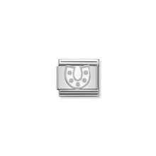 Load image into Gallery viewer, COMPOSABLE CLASSIC LINK 330202/07 WHITE HORSESHOE IN ENAMEL &amp; 925 SILVER
