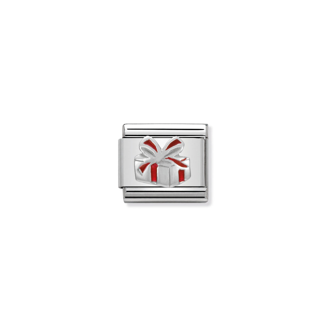 COMPOSABLE CLASSIC LINK 330204/06 RED GIFT BOX IN ENAMEL & 925 SILVER