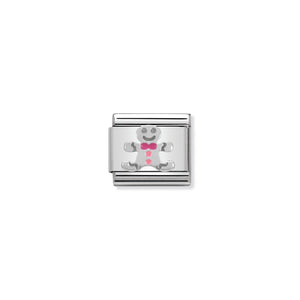 COMPOSABLE CLASSIC LINK 330204/09 GINGERBREAD MAN IN ENAMEL & 925 SILVER