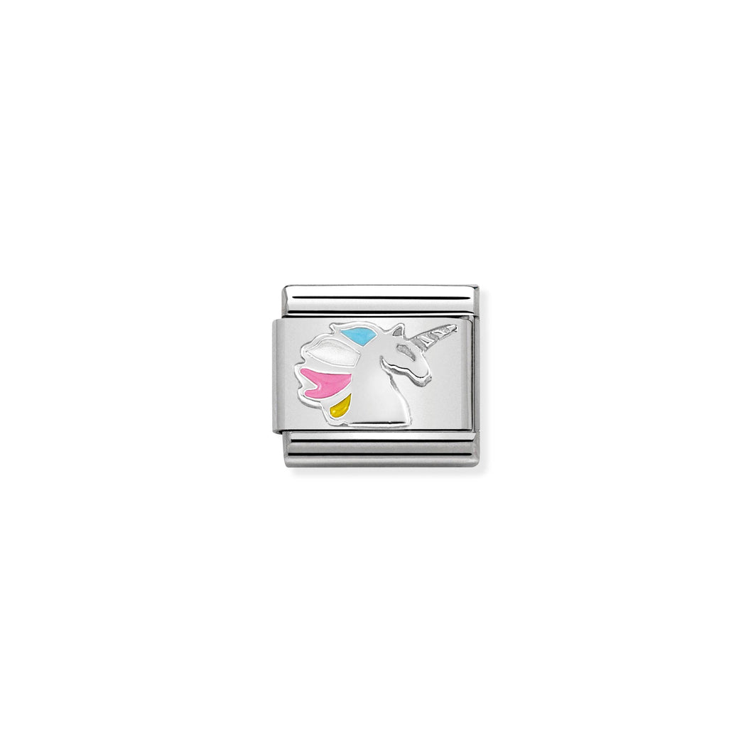 COMPOSABLE CLASSIC LINK 330204/16 UNICORN IN ENAMEL & 925 SILVER