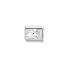 Load image into Gallery viewer, COMPOSABLE CLASSIC LINK 330204/19 EASTER BUNNY IN ENAMEL &amp; 925 SILVER
