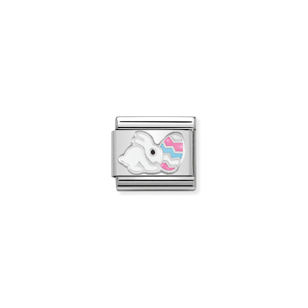 COMPOSABLE CLASSIC LINK 330204/19 EASTER BUNNY IN ENAMEL & 925 SILVER