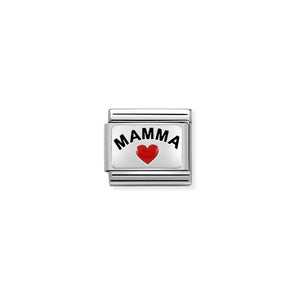 COMPOSABLE CLASSIC LINK 330208/34 MAMMA WITH HEART IN ENAMEL & 925 SILVER
