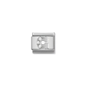 COMPOSABLE CLASSIC LINK 330301/07 LETTER G WITH CZ IN 925 SILVER