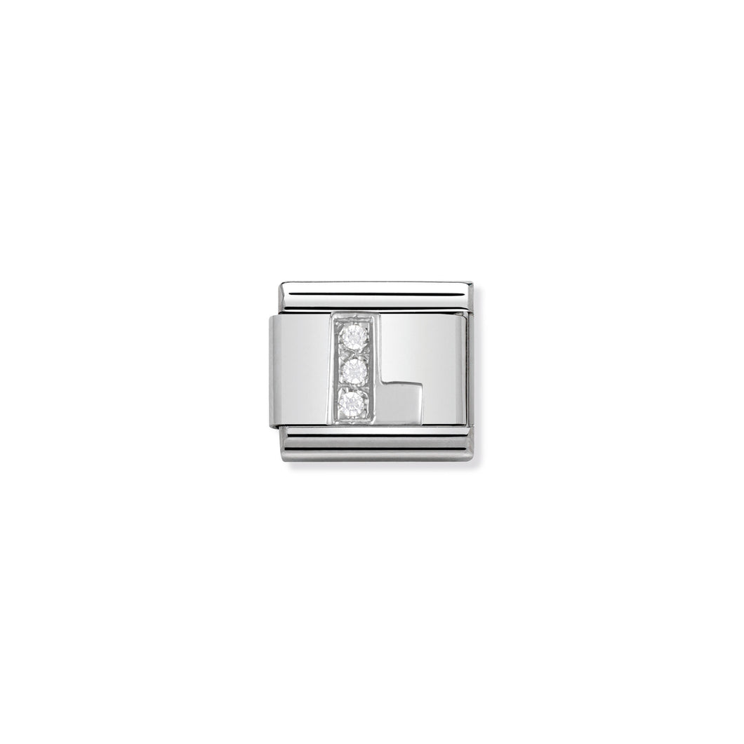 COMPOSABLE CLASSIC LINK 330301/12 LETTER L WITH CZ IN 925 SILVER
