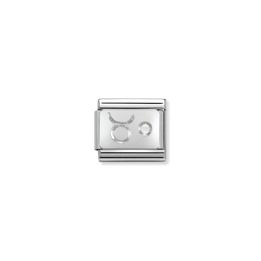 COMPOSABLE CLASSIC LINK 330302/02 TAURUS ZODIAC WITH CZ IN 925 SILVER
