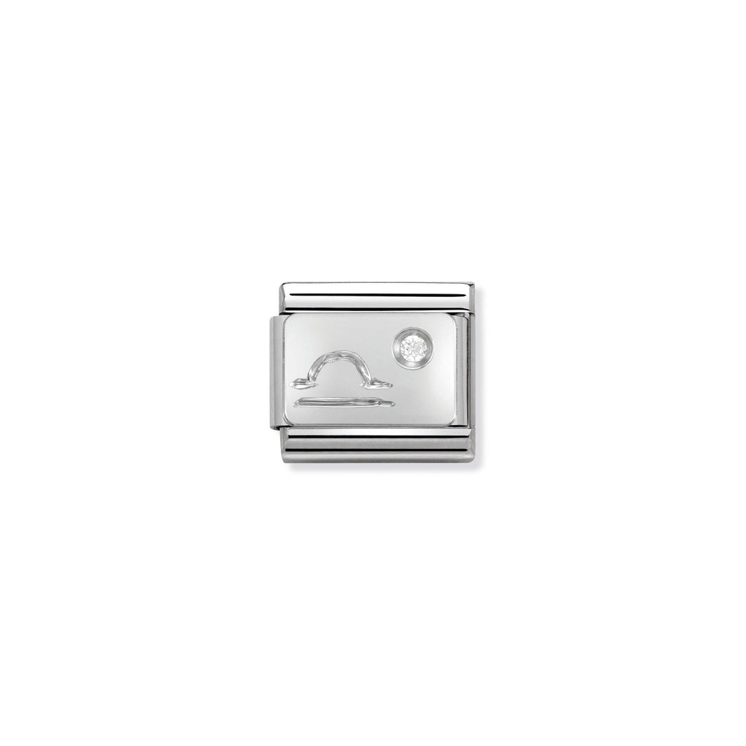COMPOSABLE CLASSIC LINK 330302/07 LIBRA ZODIAC WITH CZ IN 925 SILVER