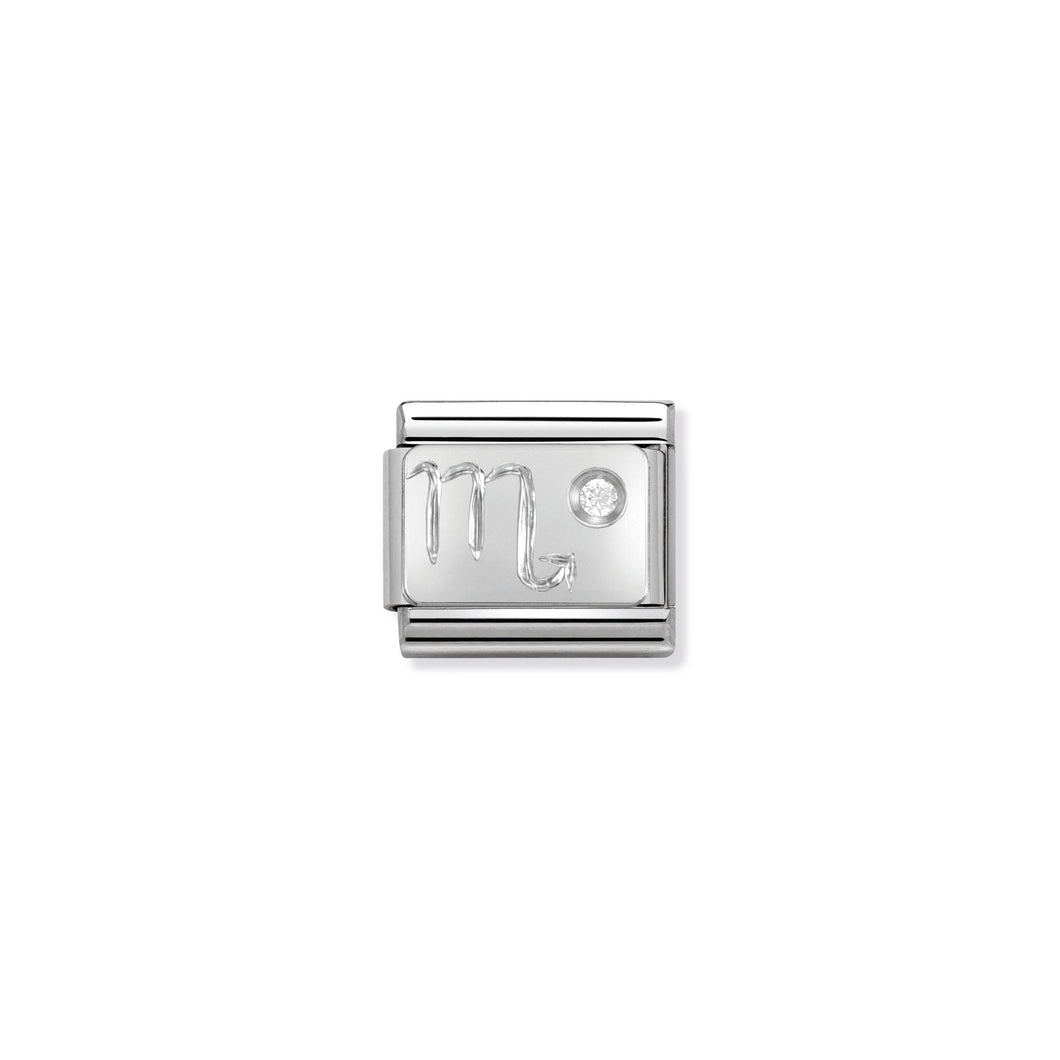 COMPOSABLE CLASSIC LINK 330302/08 SCORPIO ZODIAC WITH CZ IN 925 SILVER